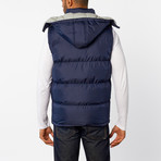 Padded Vest with Removable Hood // Navy (XL)