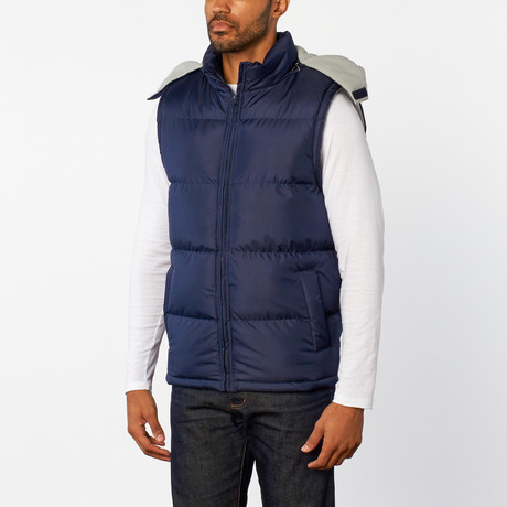 Padded Vest with Removable Hood // Navy (S)