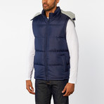 Padded Vest with Removable Hood // Navy (XL)