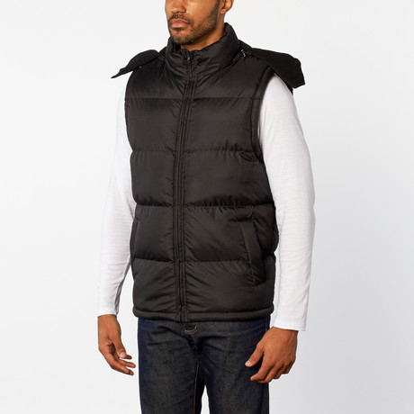 Padded Vest with Removable Hood // Black (S)