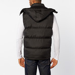 Padded Vest with Removable Hood // Black (S)