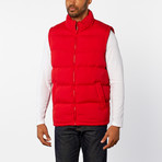 Padded Vest with Fleece Lining // Red (L)