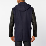 Longline Coat with Toggle Buttons // Navy (M)