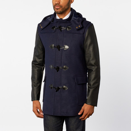 Longline Coat with Toggle Buttons // Navy (S)