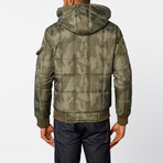 Padded Jacket with Removable Hood // Olive (L)