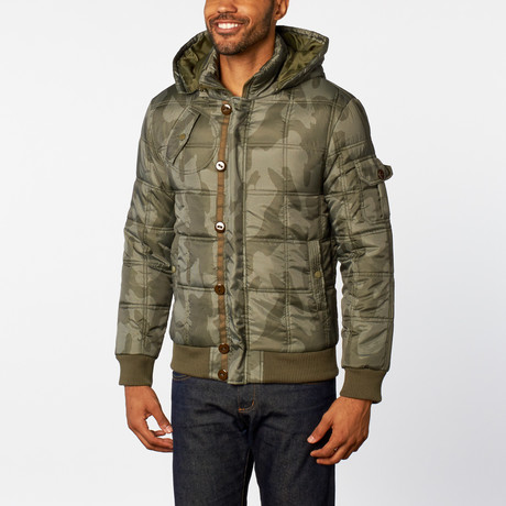 Padded Jacket with Removable Hood // Olive (S)