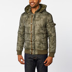 Padded Jacket with Removable Hood // Olive (L)