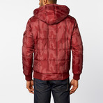 Padded Jacket with Removable Hood // Burgundy (XL)