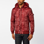 Padded Jacket with Removable Hood // Burgundy (XL)