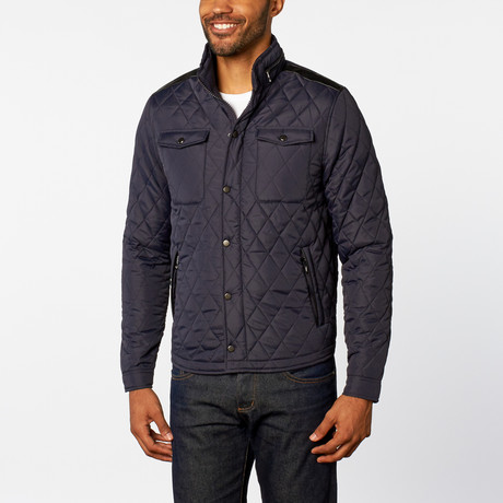 Diamond Quilted Jacket // Navy (S)