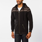 Striped Hoodie // Charcoal (M)