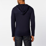 Thermo Button-Up Hoodie // Navy (S)