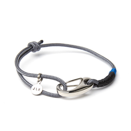 Stainless Steel Egg Hook Adjustable Cuff // Graphite + Black