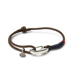 Stainless Steel Egg Hook Adjustable Cuff // Brown + Navy