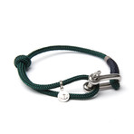 Stainless Steel D-Shackle Adjustable Cuff // Green + Navy