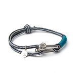 Stainless Steel D-Shackle Adjustable Cuff // Navy + Teal