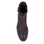 Strap Detailed Lace-Up Boot // Dark Brown (Euro: 43)