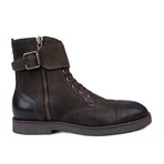 Strap Detailed Lace-Up Boot // Dark Brown (Euro: 43)