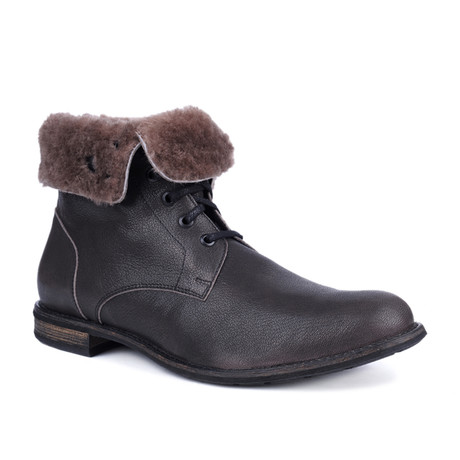 Faux Fur Lined Ankle Boot // Graphite (Euro: 39)