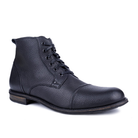 Cap-Toe Lace-Up Ankle Boot // Black (Euro: 39)