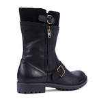 Leather + Suede Double Strap Boot // Black (Euro: 41)