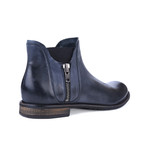 Double Zipper Chelsea Ankle Boot // Navy Blue (Euro: 39)