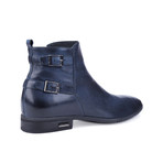 Double Strap Ankle Boot // Navy Blue (Euro: 45)