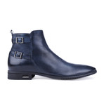 Double Strap Ankle Boot // Navy Blue (Euro: 45)