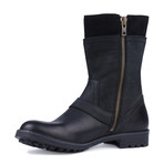 Leather + Suede Double Strap Boot // Black (Euro: 41)