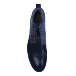 Contrast Patent Cap-Toe Boot // Navy Blue (Euro: 39)