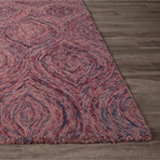 Modern Abstract Feathers Wool Area Rug // Pink (2'L x 3'W)