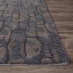 Modern Abstract Microscopic Wool Area Rug // Blue (5'L x 8'W)