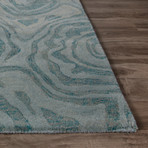 Modern Abstract Microscopic Pattern Wool Area Rug // Blue (5'L x 8'W)