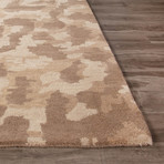 Modern Animal Print Pattern Wool Area Rug // Brown (2'L x 3'W)