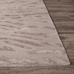 Modern Animal Print Pattern Wool + Viscose Area Rug // Ivory + White (2'L x 3'W)