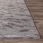 Modern Animal Print Pattern Wool + Viscose Area Rug // Gray (2'L x 3'W)