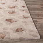 Modern Animal Print Pattern Wool + Viscose Area Rug // Brown (2'L x 3'W)