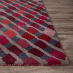 Modern Geometric Aerial Wool Area Rug // Purple (2'L x 3'W)