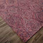 Modern Abstract Feathers Wool Area Rug // Pink (2'L x 3'W)