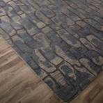 Modern Abstract Microscopic Wool Area Rug // Blue (5'L x 8'W)