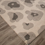 Modern Animal Print Pattern Wool Area Rug // Gray (2'L x 3'W)