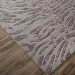 Modern Animal Print Pattern Wool + Viscose Area Rug // Gray (2'L x 3'W)