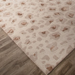 Modern Animal Print Pattern Wool + Viscose Area Rug // Brown (2'L x 3'W)