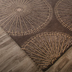 Modern Geometric Microscopic Wool Area Rug // Brown (2'L x 3'W)