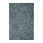 Modern Abstract Feathers Wool Area Rug // Blue (2'L x 3'W)