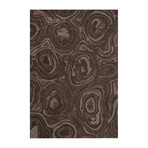 Modern Abstract Microscopic Pattern Wool Area Rug // Brown (5'L x 8'W)