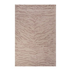 Modern Animal Print Pattern Wool + Viscose Area Rug // Ivory + White (2'L x 3'W)