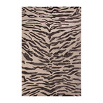 Modern Animal Print Pattern Wool + Viscose Area Rug // Black (2'L x 3'W)