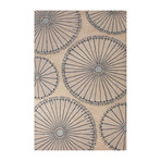 Modern Geometric Microscopic Wool Area Rug // Ivory + Blue (2'L x 3'W)