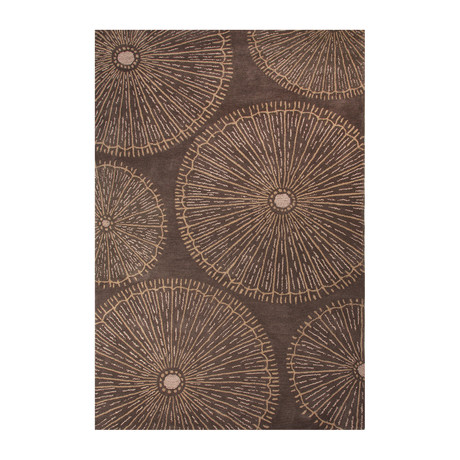 Modern Geometric Microscopic Wool Area Rug // Brown (2'L x 3'W)